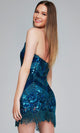 Jovani 40811 - Sequin Chevron Fringe Cocktail Dress