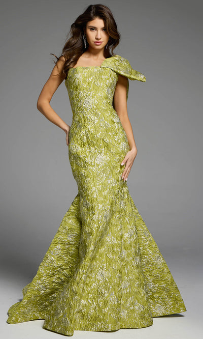 Jovani 41130 - One Shoulder Bow Mermaid Gown