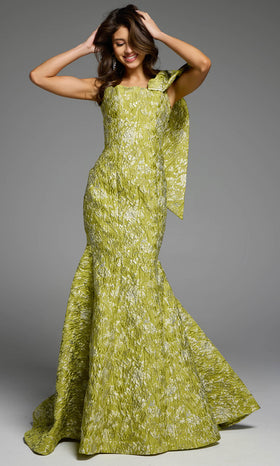 Jovani 41130 - One Shoulder Bow Mermaid Gown
