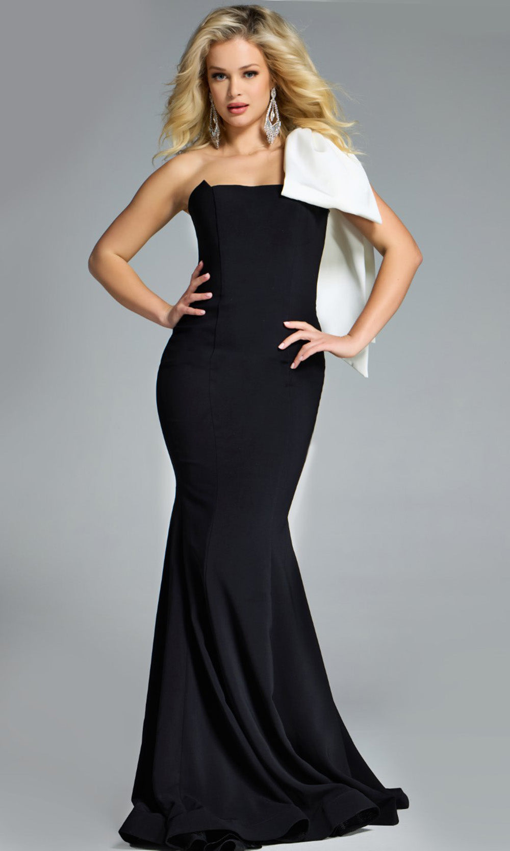 Jovani 41132 - Bow Accent One Shoulder Mermaid Gown