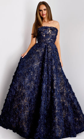 Jovani 41188 - Sophisticated Strapless Embroidered Evening Gown
