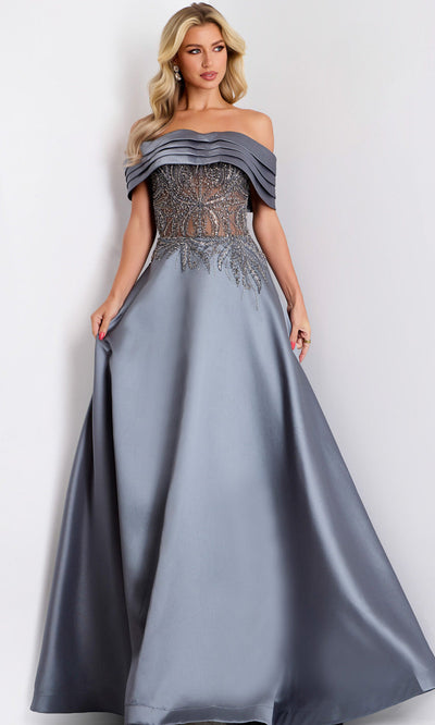 Jovani 41198 - Elegant Off Shoulder A-Line Gown