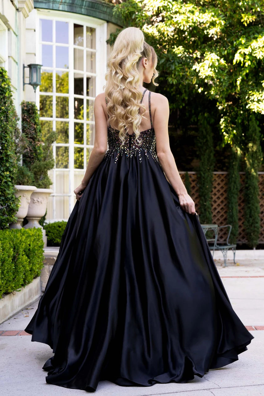 Prom Dress V-Neck Spaghetti Strap A-Line Formal Gown By Lenovia 8331-New Collection