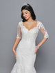 DeKlaire Bridal 418 Mid Length Sleeve V-Neckline Mermaid Court Train Wedding Dress
