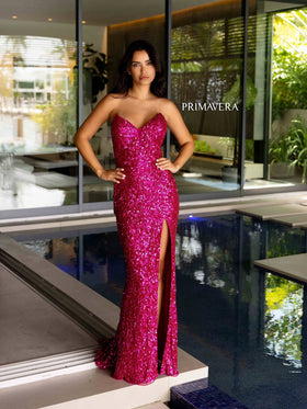 Primavera Couture 4192 Long Fitted Sequin Dress
