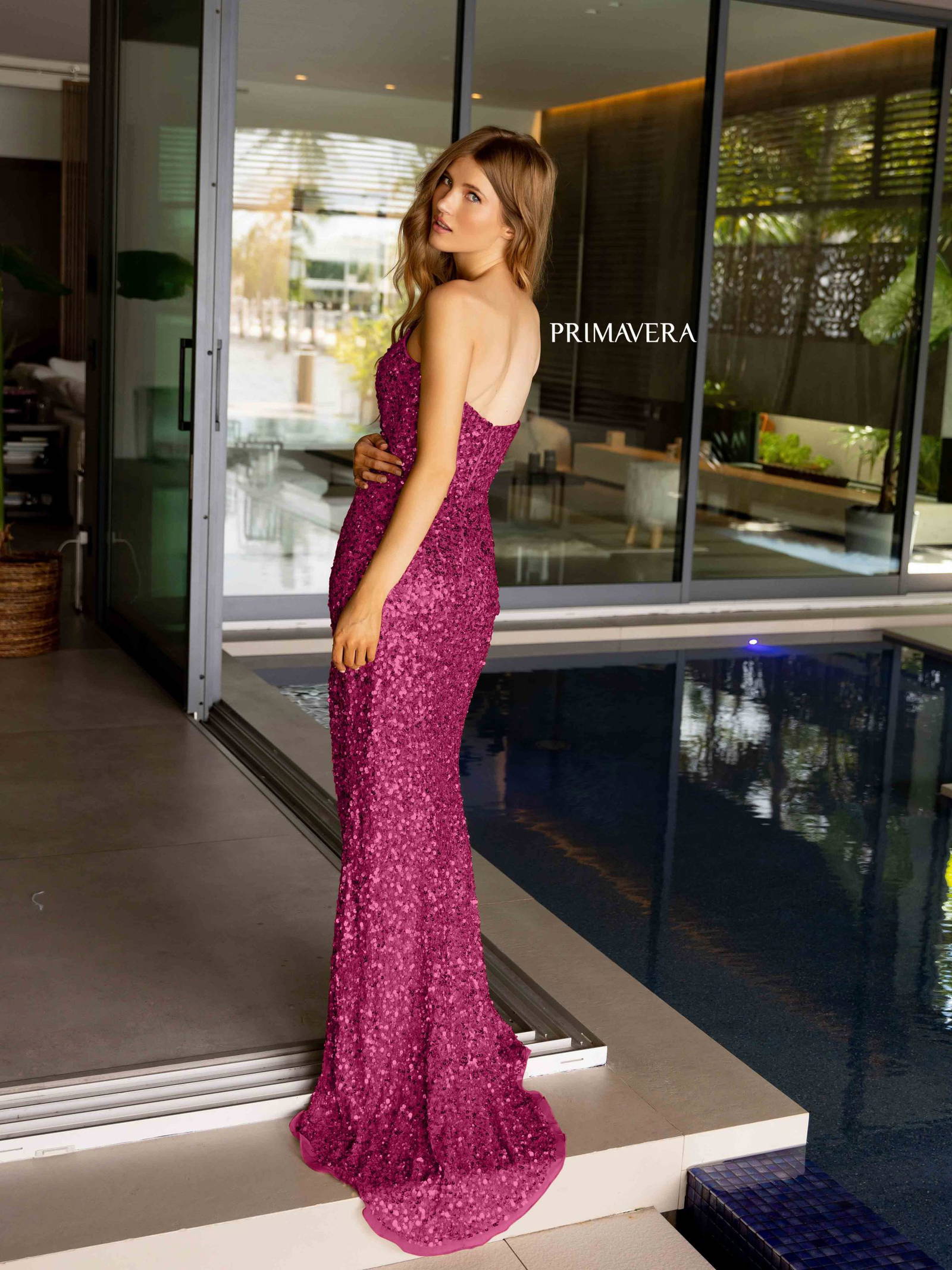 Primavera Couture 4192 Long Formal Fitted Sequin Prom Dress