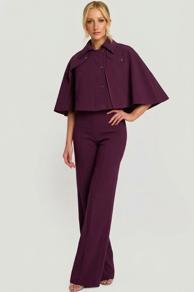 Strapless Wide-Leg Jumpsuit with Detachable Cape Jacket Formal Evening by Jovani 46781