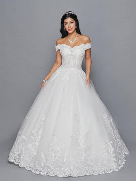 DeKlaire 420 Off-the-Shoulder A-Line Wedding Gown