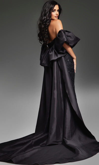 Jovani 42137 - Beaded Sheath Gown with Detachable Cape