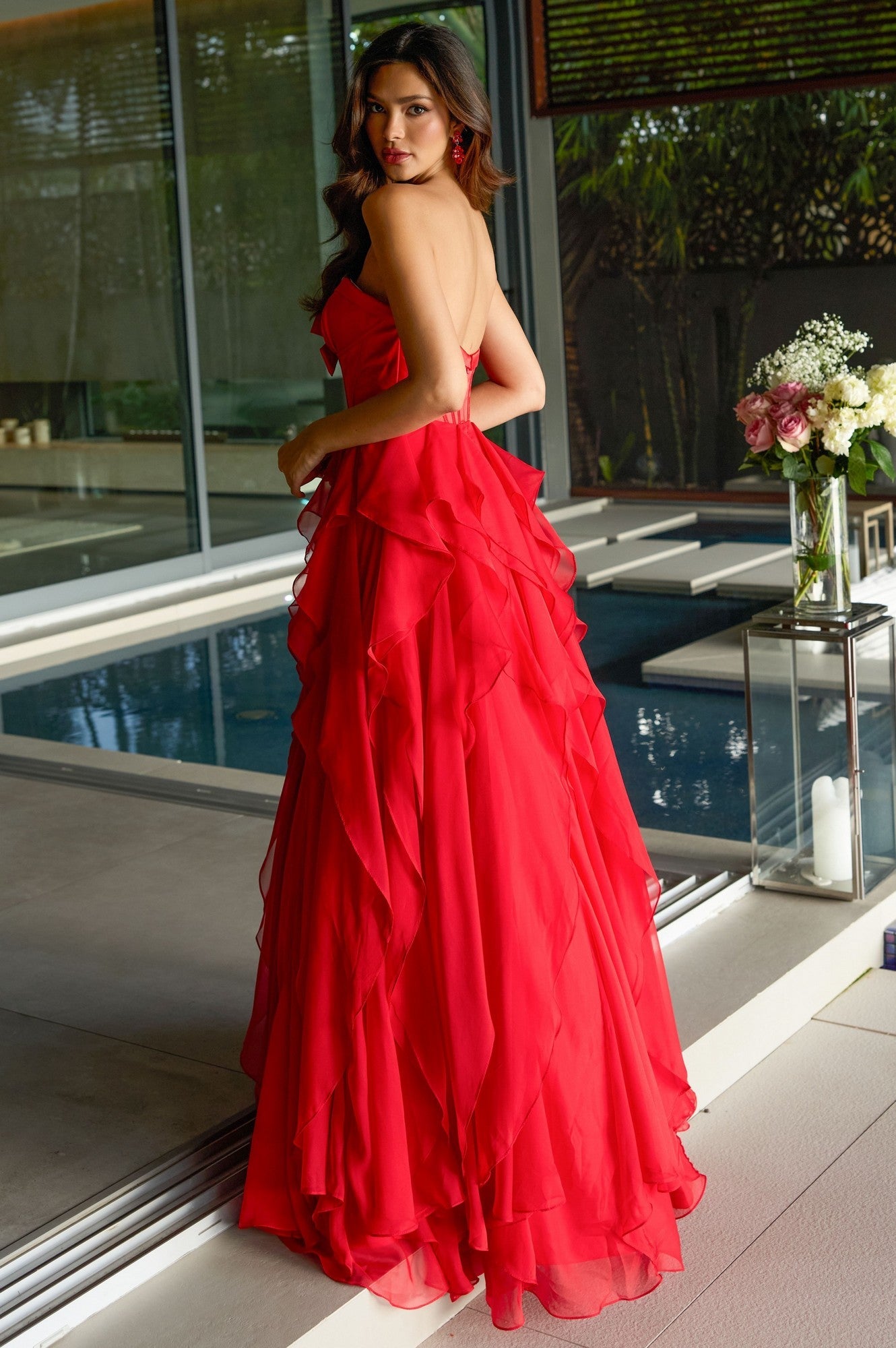 Ava Presley 42209 Long A-Line Fitted Strapless Sweetheart Cutout Dress