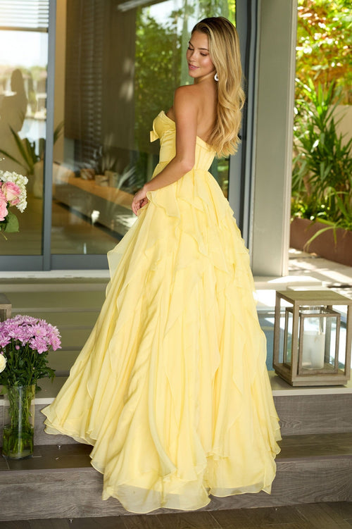 Ava Presley 42209 Long A-Line Fitted Strapless Sweetheart Cutout Dress