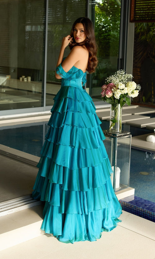 Ava Presley 42213 Long A-Line Off-Shoulder Strapless Sweetheart Beaded Dress