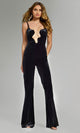 Velvet Plunging Neck Jumpsuit by Jovani