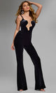 Velvet Plunging Neck Jumpsuit by Jovani