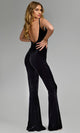 Velvet Plunging Neck Jumpsuit by Jovani