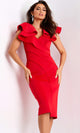 Jovani 42575 - Ruffle Sleeve Sheath Dress