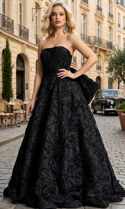 Jovani 44114 - Strapless Textured Ballgown in Black