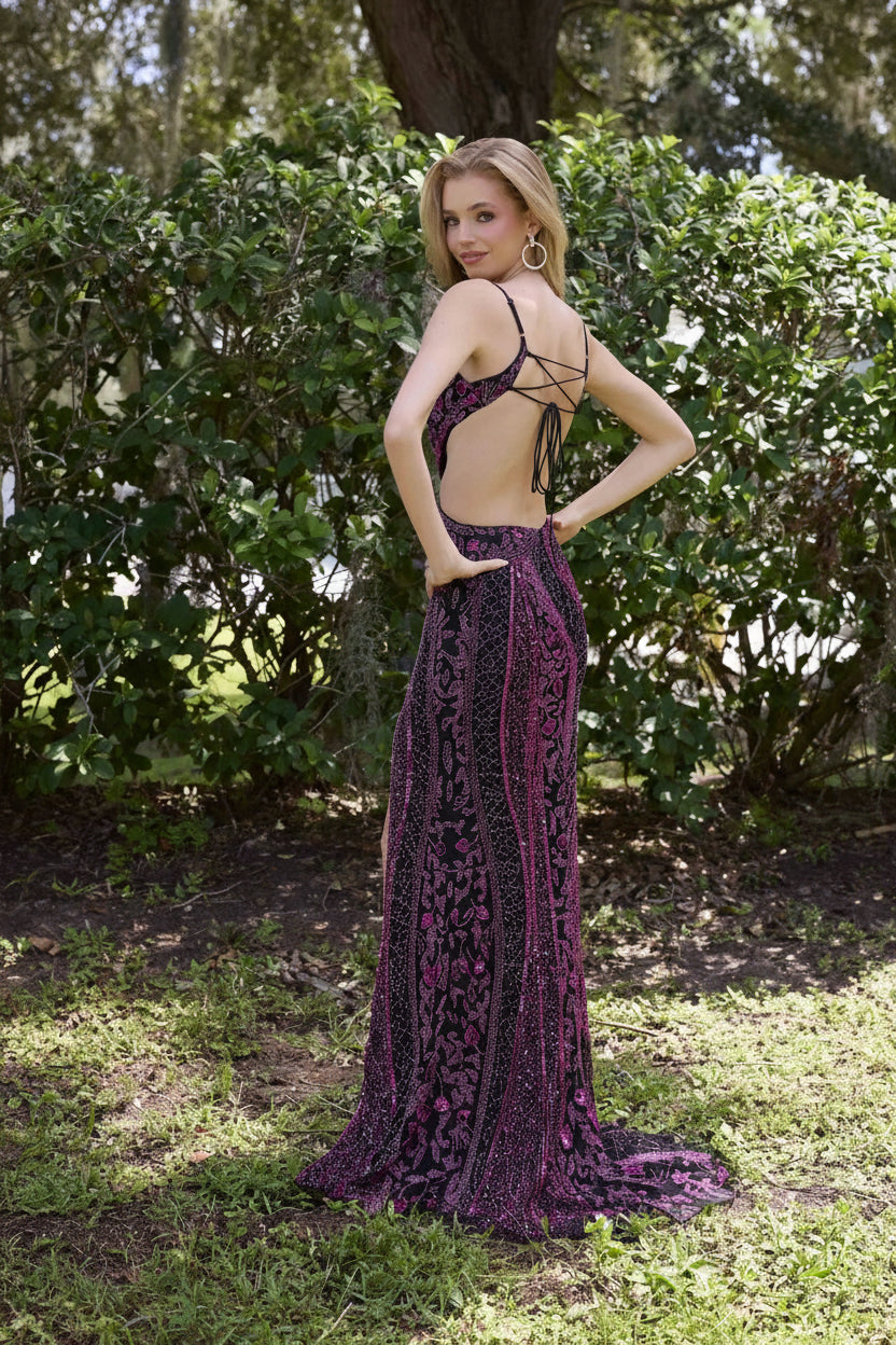 Primavera Couture 4308 Beaded Long Formal Prom Sequin Dress