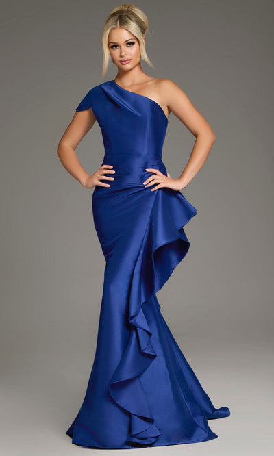Jovani 43126 - One Shoulder Cascading Ruffle Gown