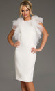 Jovani 43152 - Tulle Shoulder Ruffles Sheath Dress