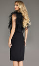Jovani 43152 - Tulle Shoulder Ruffles Sheath Dress