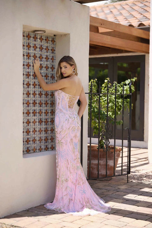 Primavera Couture 4331 Beaded Prom Slit Dress