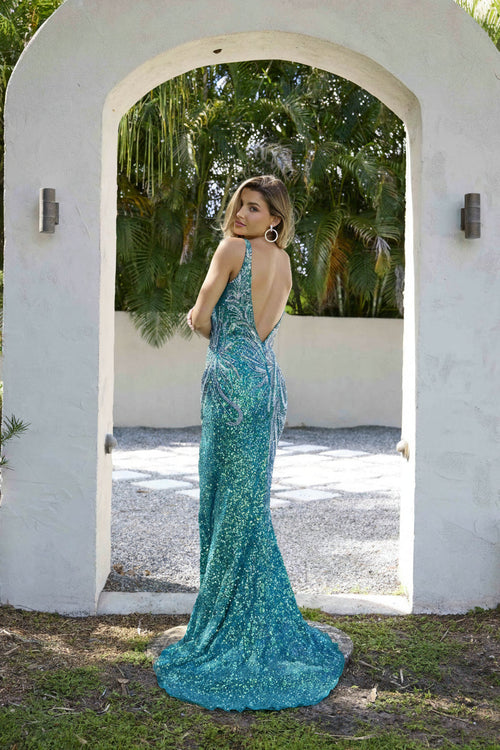 Primavera Couture 4333 Fitted Formal Long Slit Prom Dress