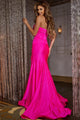 Vestido de fiesta Jovani, largo, sin tirantes, con aberturas y brillo, 43419