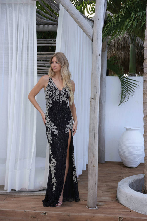 Primavera Couture 4342 Fitted Long Slit Formal Evening Prom Dress