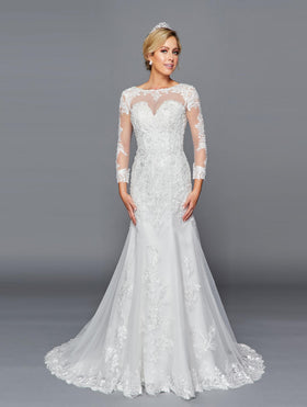 Modest Wedding Dresses | Long Sleeve White Bridal Gown by 435