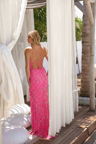 Primavera Couture 4359 Fitted Long Formal Prom Slit Dress