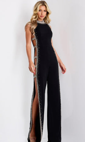 Jovani 43692 - Elegant High Neck Jumpsuit