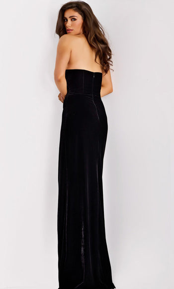 Jovani 43703 - Embellished Bust Velvet Sheath Gown