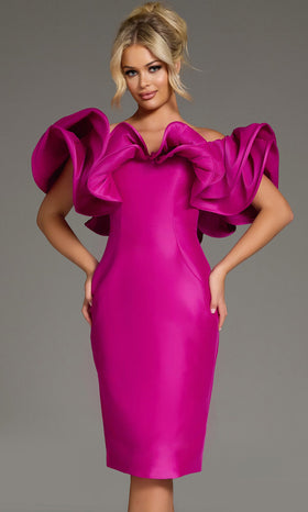 Ruffled Off Shoulder Sheath Dress by Jovani 43758