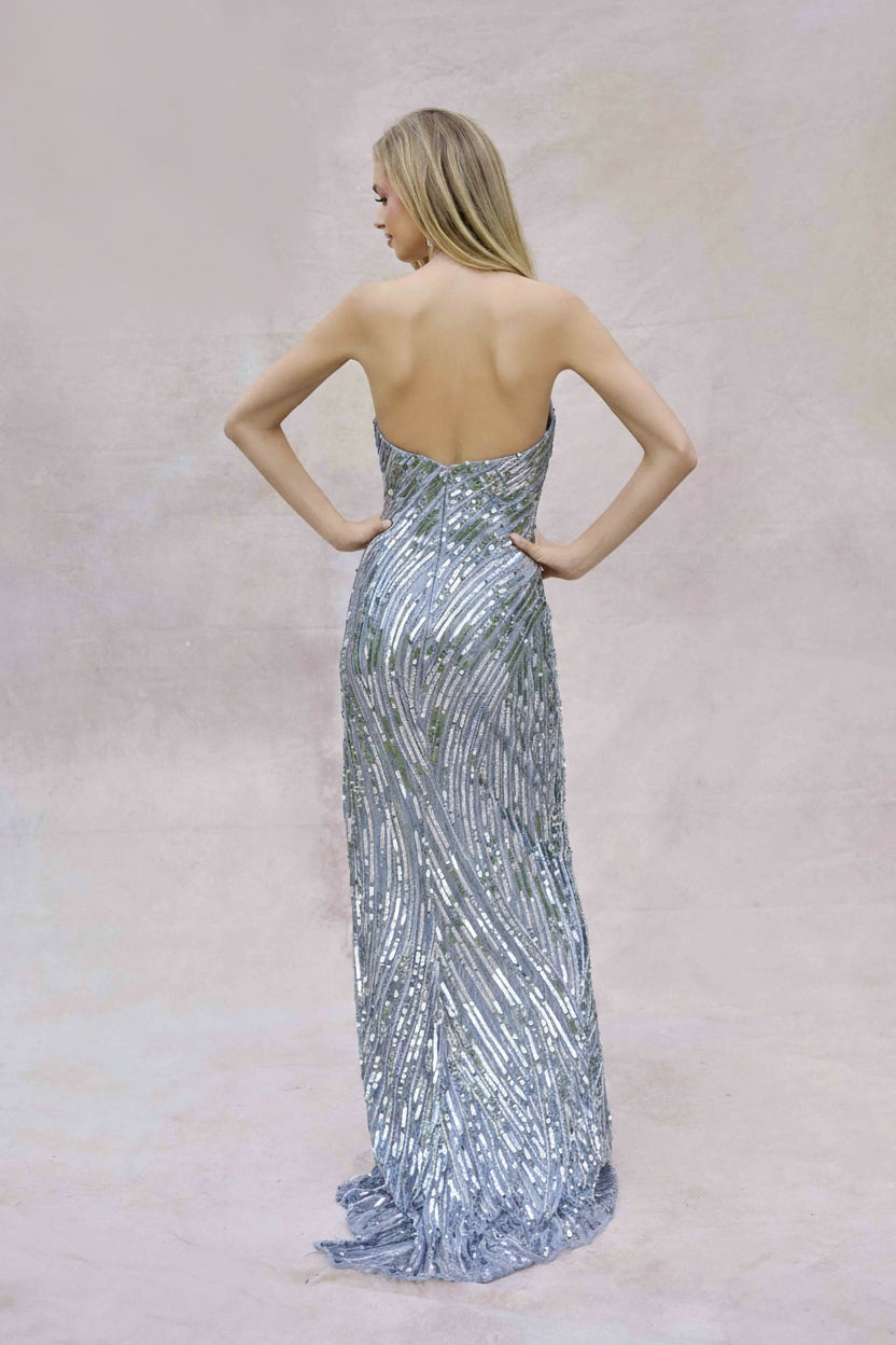 Primavera Couture 4376 Sequin Cape Prom Dress