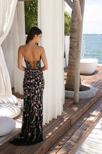 Primavera Couture 4380 Beaded Floral Prom Dress