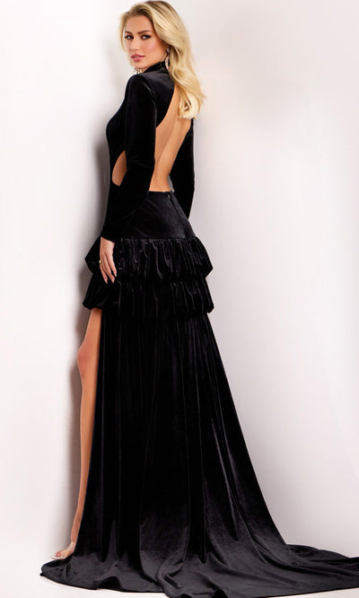 Jovani 43819 - High Neck Cutout High Low Gown