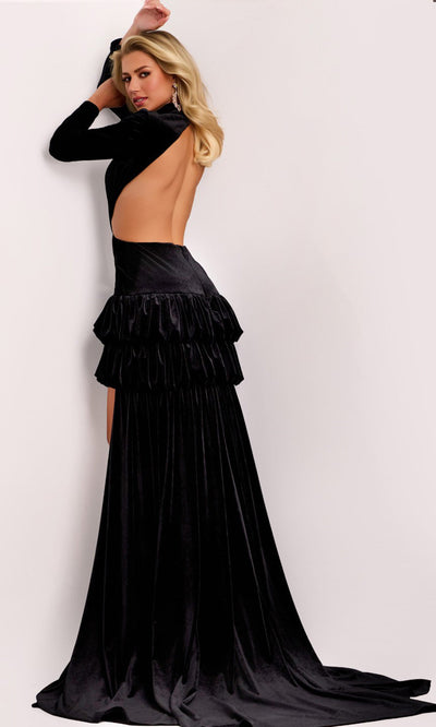 Jovani 43819 - High Neck Cutout High Low Gown