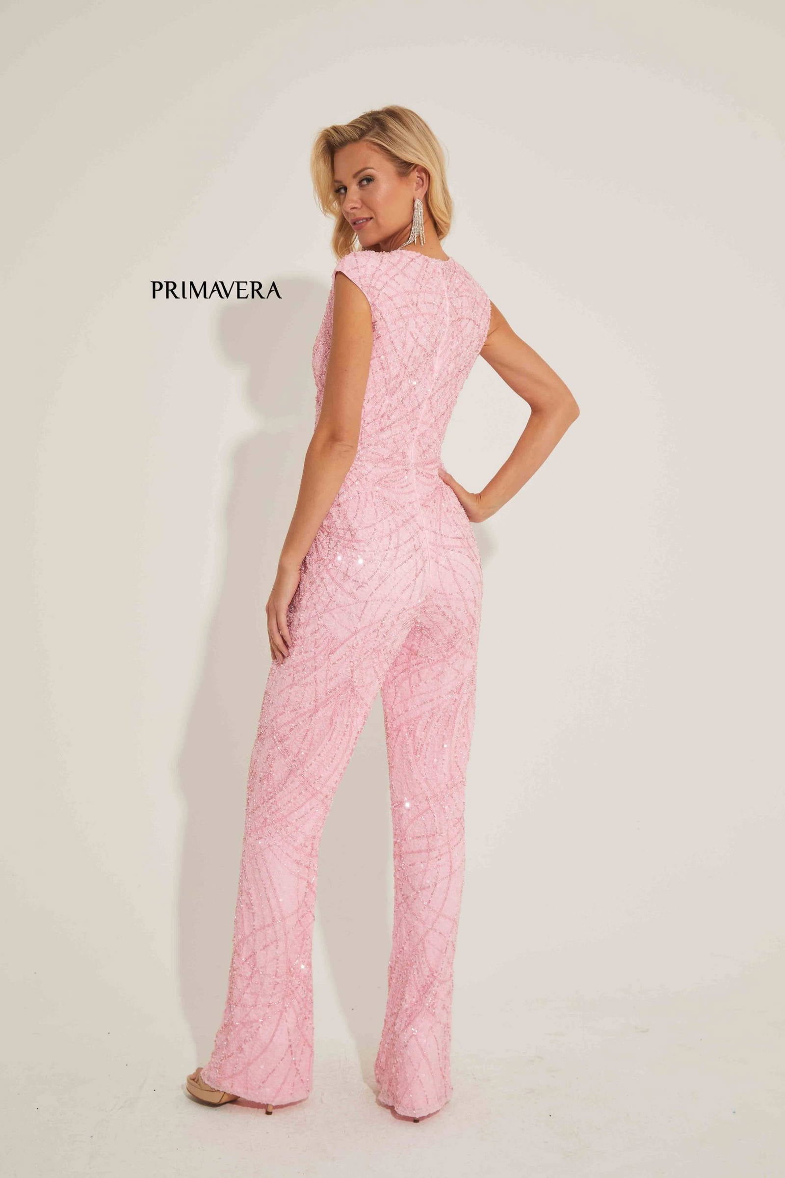 Primavera Couture 4384 Long Formal Beaded Jumpsuit