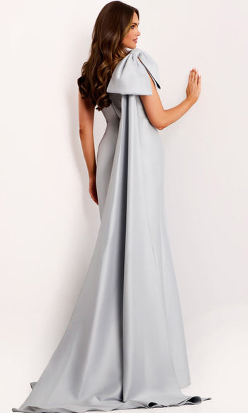 Jovani 44176 - One Shoulder Bow Detail Mermaid Gown