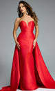 Jovani 44180 - Elegant Strapless Satin Gown with Overskirt