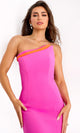 Two-Tone Asymmetric Scuba Gown by Jovani
