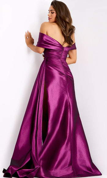 Jovani 44322 - Off Shoulder Ruched Gown with Slit