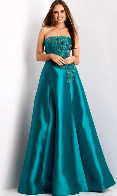 Jovani 44352 - Elegant Strapless Evening Gown