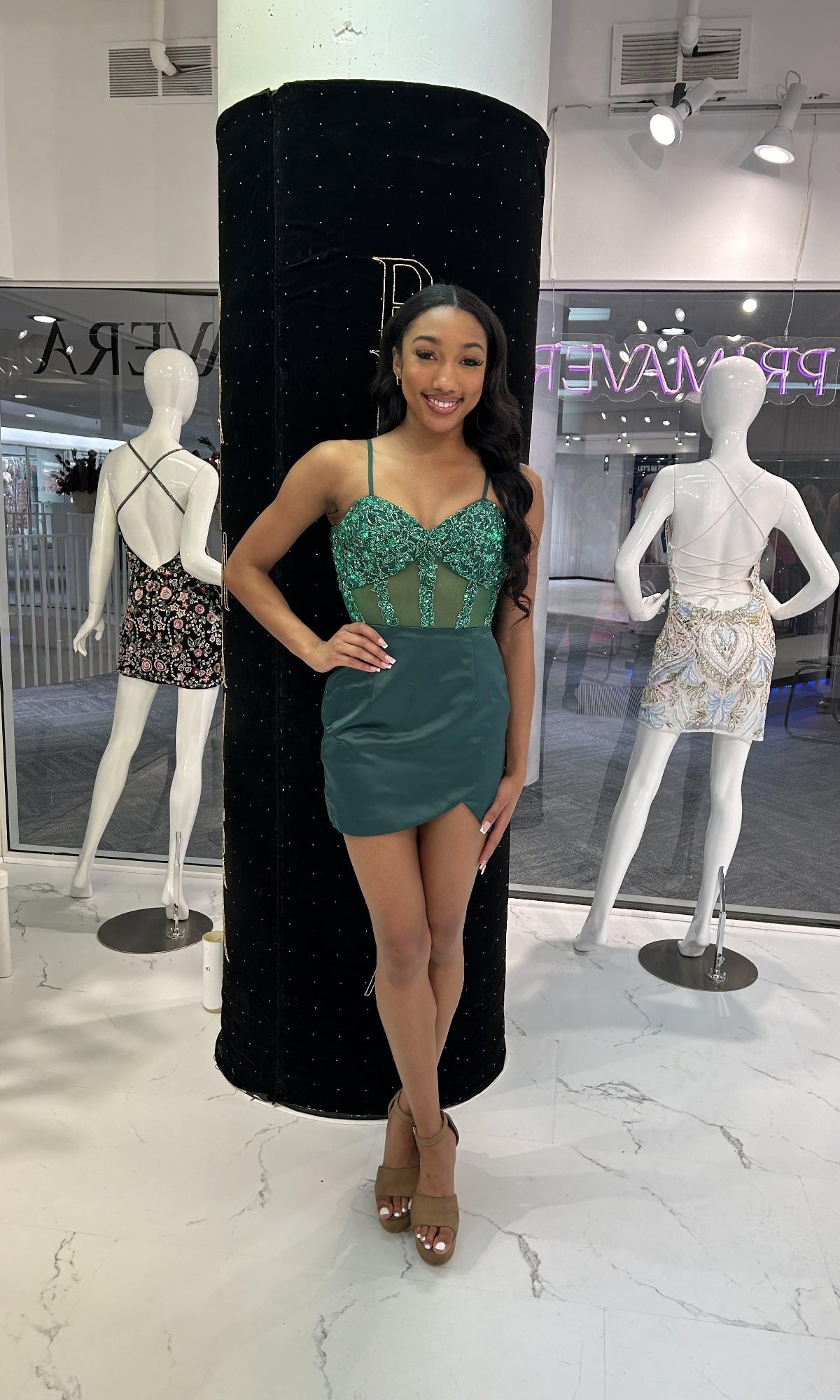 wrap homecoming dress short Primavera Couture 4437 blue homecoming dress