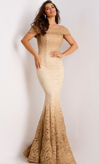 Jovani 44417 - Off Shoulder Lace Mermaid Gown