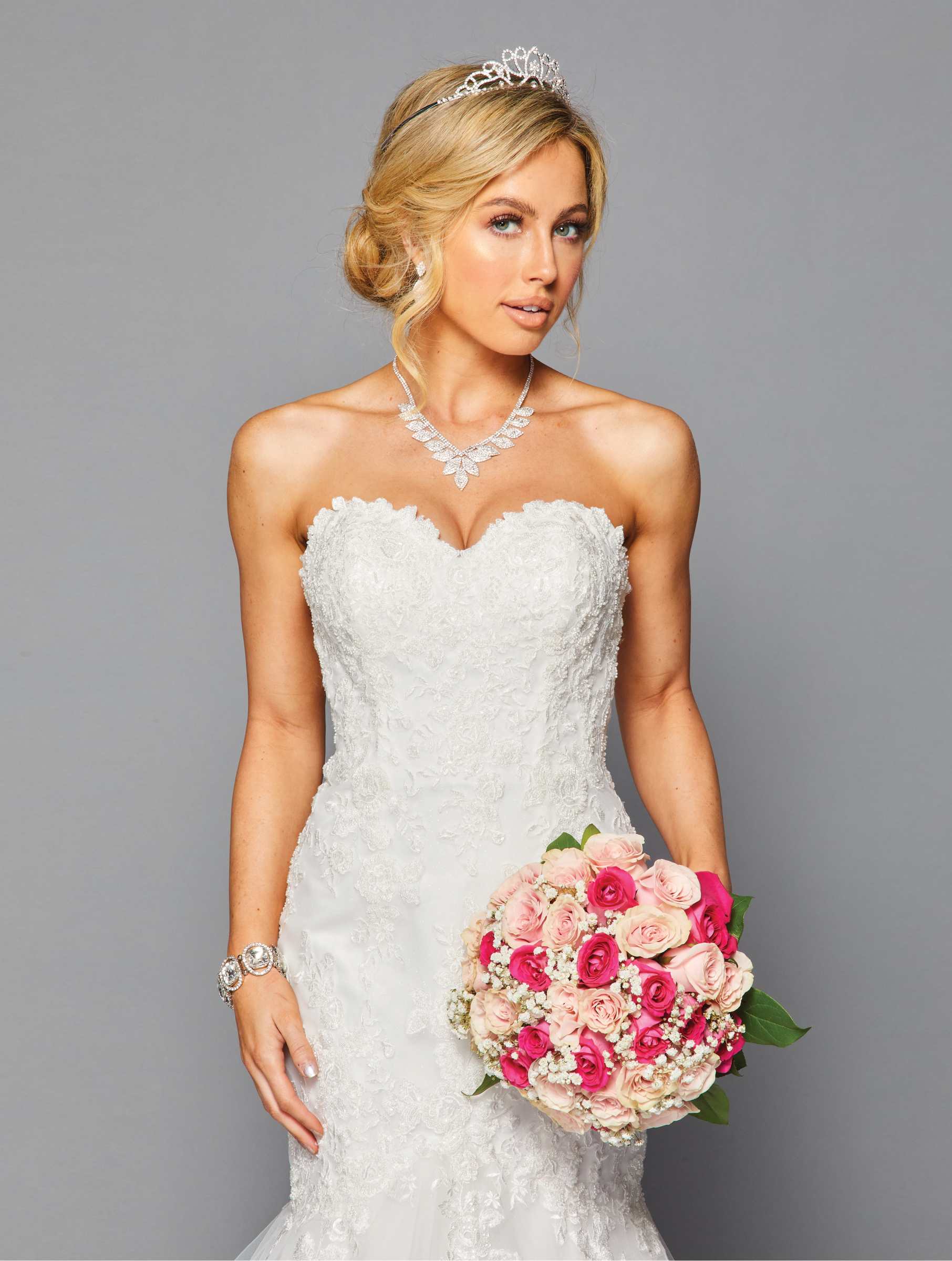 Vestido de novia sirena con escote redondo DeKlaire 445