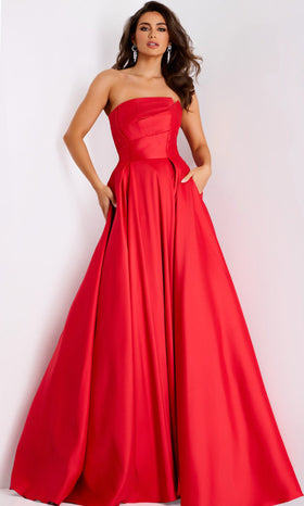 Jovani Pleated Bodice Strapless Evening Gown Jovani 44531