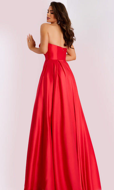Jovani Pleated Bodice Strapless Evening Gown