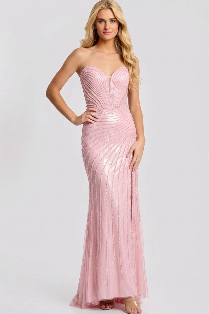 Strapless Sweetheart Beaded Evening Gown Formal Prom Dress by Jovani 48366